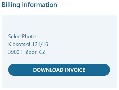 The new button for downloading an invoice